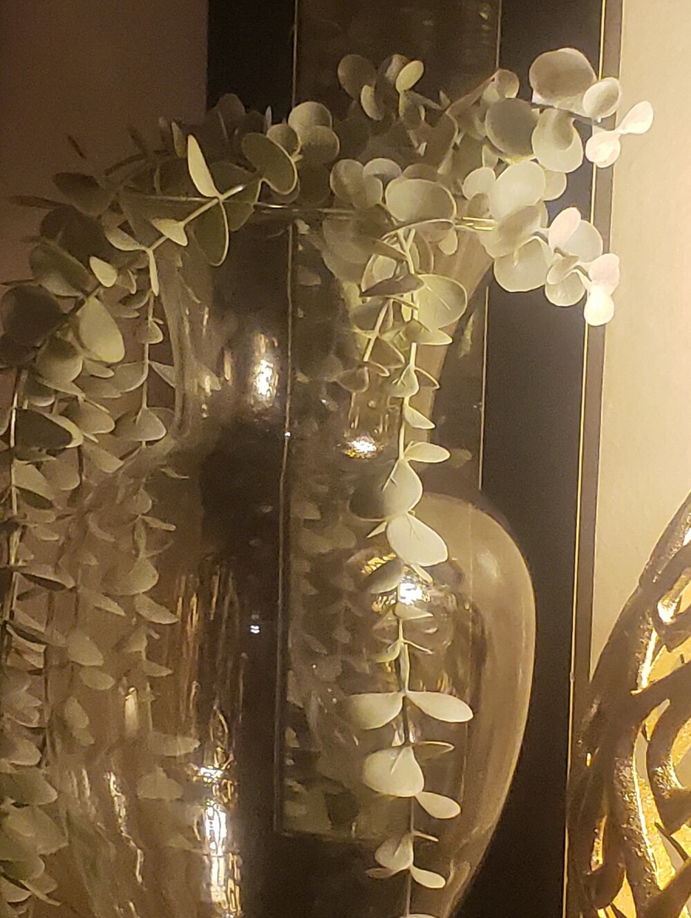 Large Clear Glass Urn Vase Flared Rim Heavy Ginger Jar Floral Centerpiece 12"